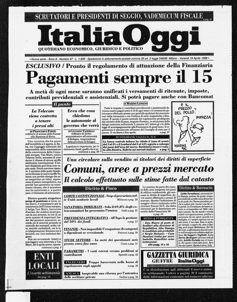 Italia oggi : quotidiano di economia finanza e politica